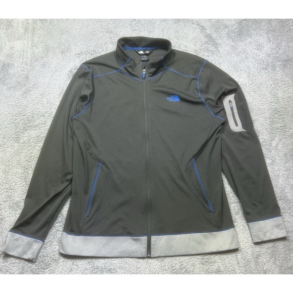 The North Face Jacket Mens L Gray w/ Blue Mountain Athletics Full Zip Activewear